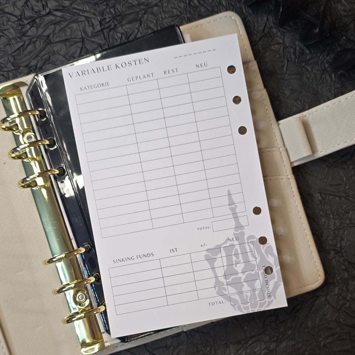 Planer-Einlage Dark A6 - Mittelfinger