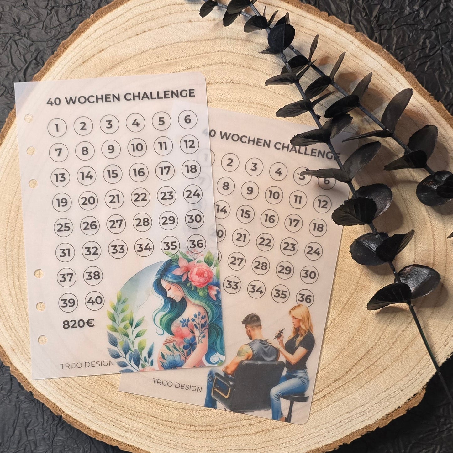 40 Wochen Challenges transparent A6
