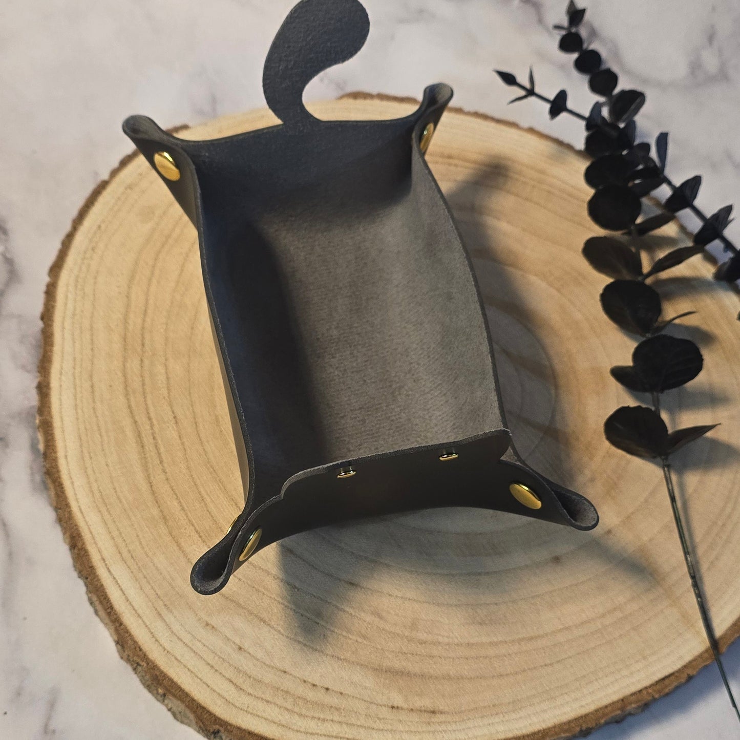 Würfelschale "Katze" PU-Leder