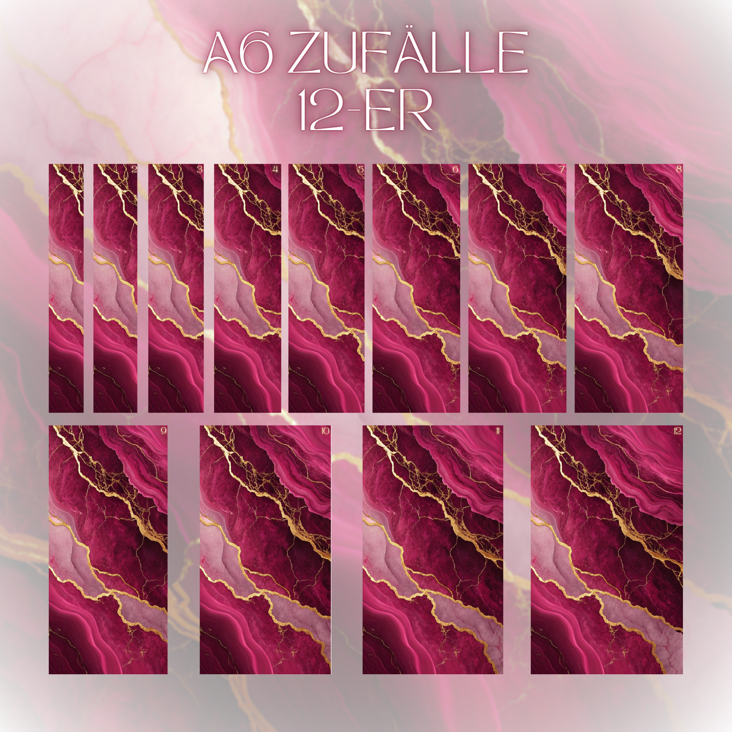 Register A6 Rot Marmor Zufälle 12er Set