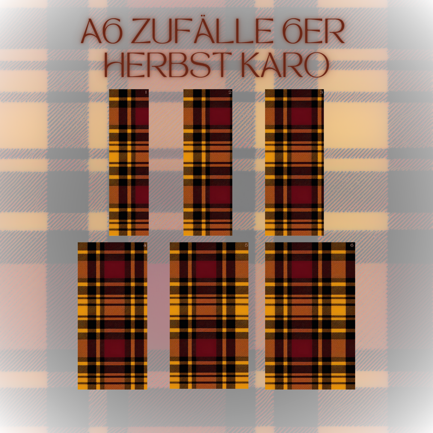 6er Set Register A6 Herbstkaro Zufälle