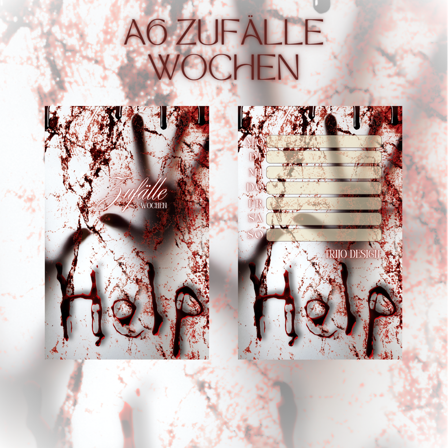 Register A6 Horror Zufälle 7 Tage Set Wochen-Zufälle