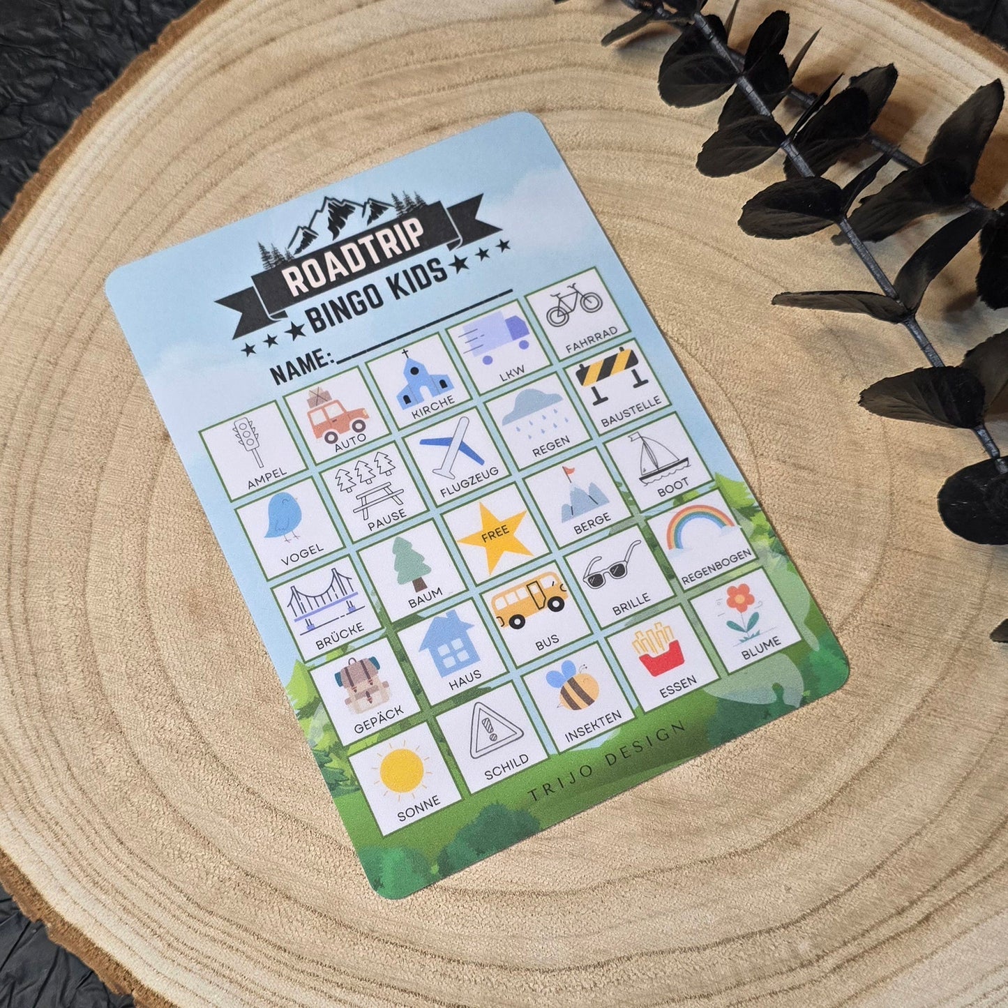 Roadtrip Bingo Kids A6 laminiert