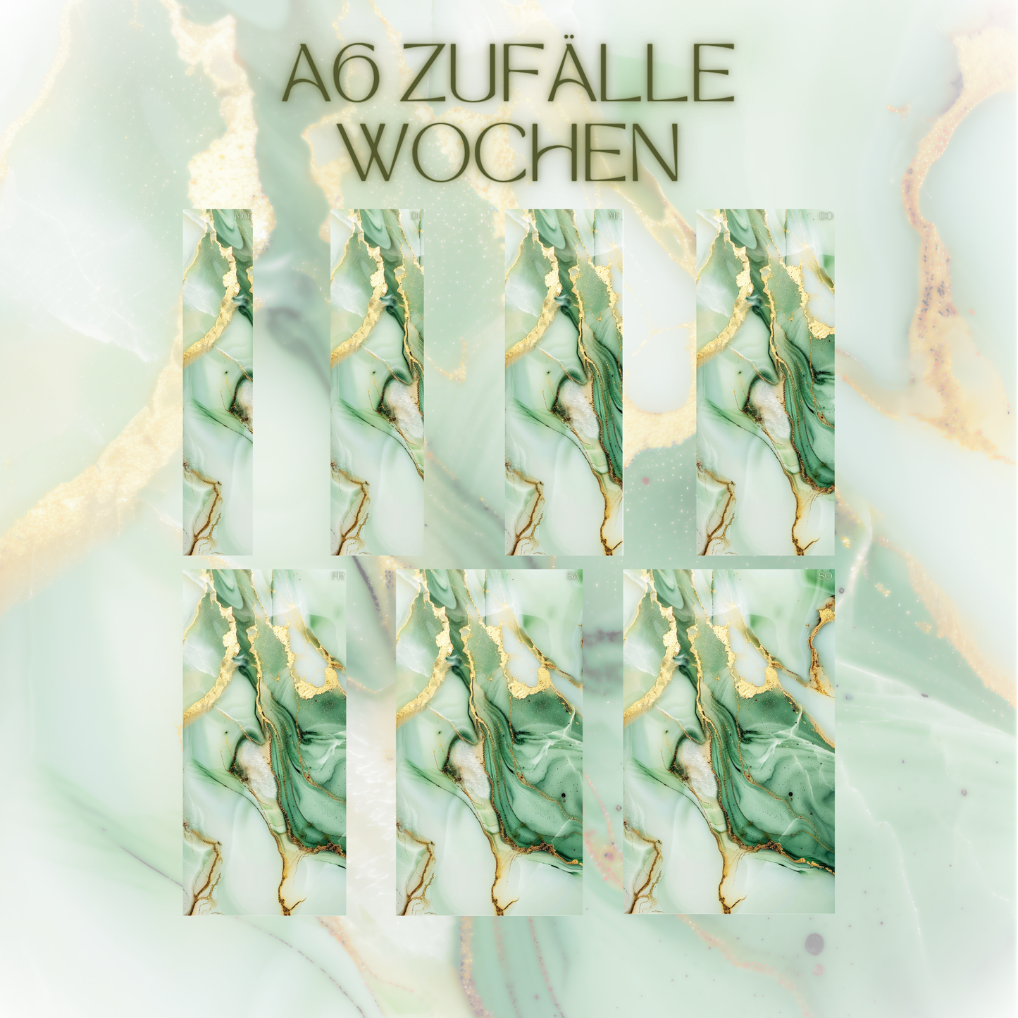 Register A6 Jade Zufälle 7 Tage Set Wochen-Zufälle