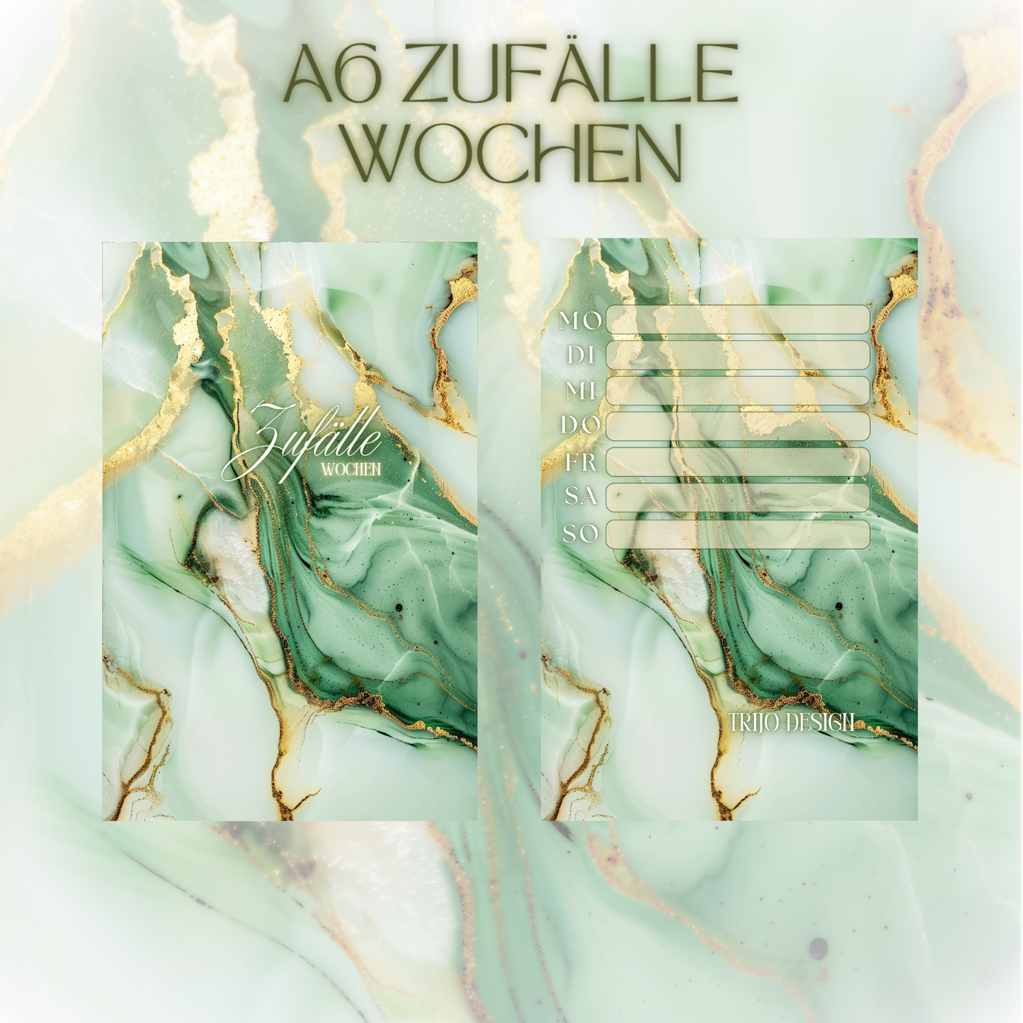 Register A6 Jade Zufälle 7 Tage Set Wochen-Zufälle