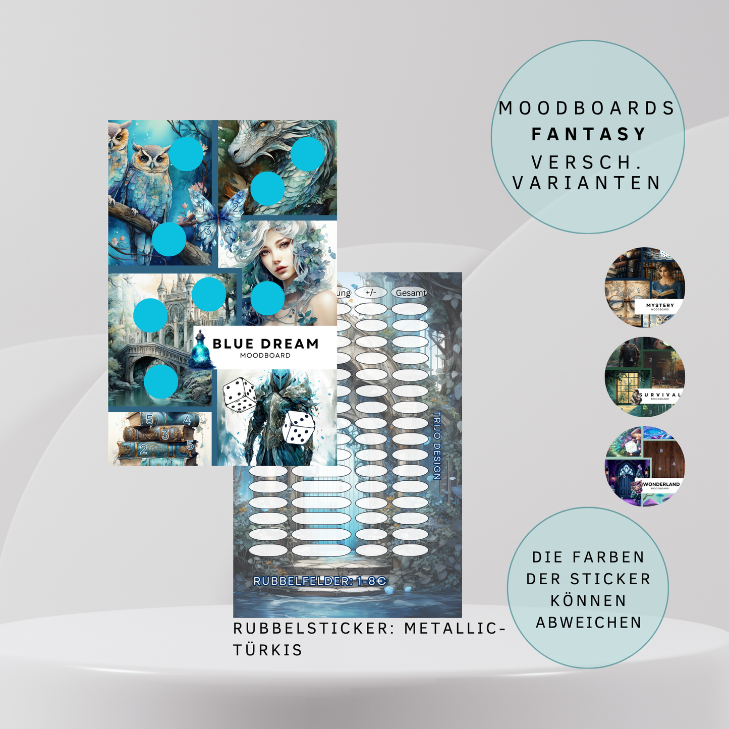 Moodboards Fantasy versch Varianten Sparchallenge A6