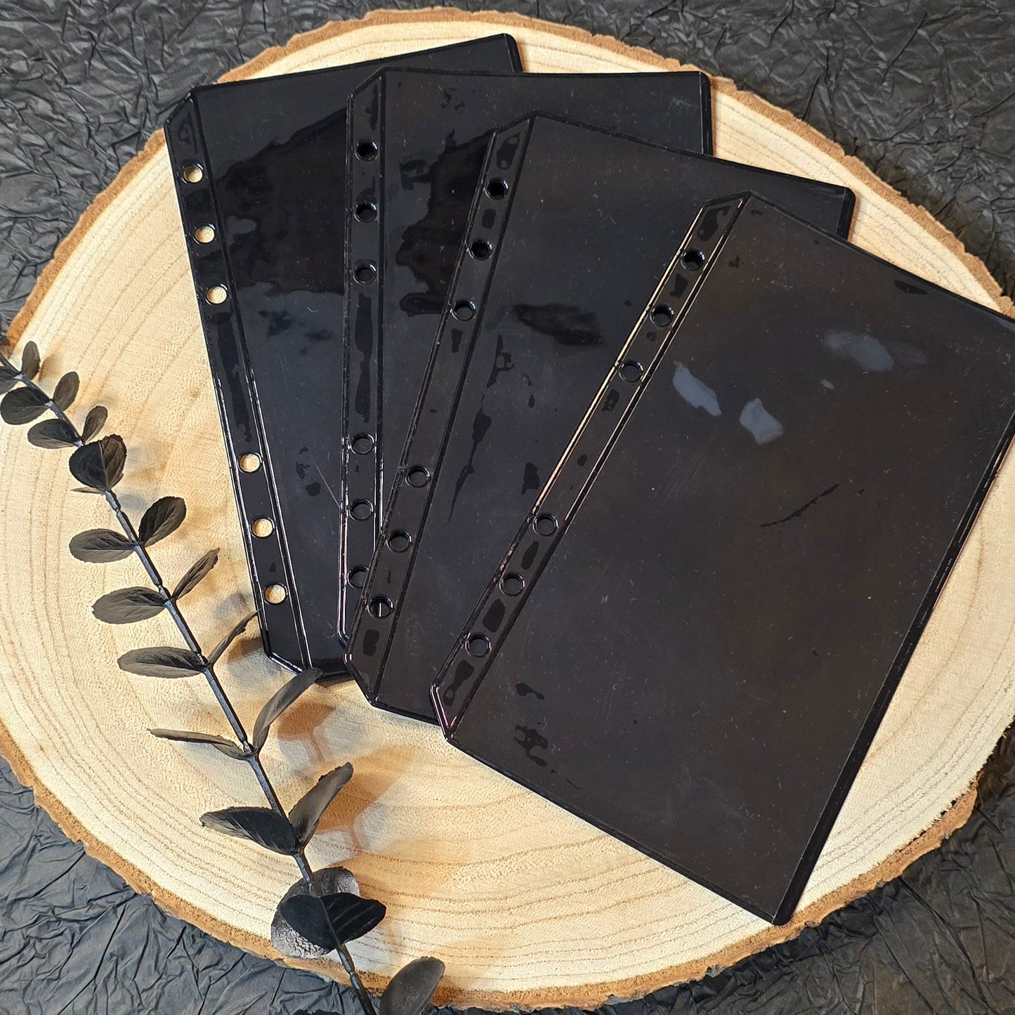 A6 zippless Black n clear Hüllen