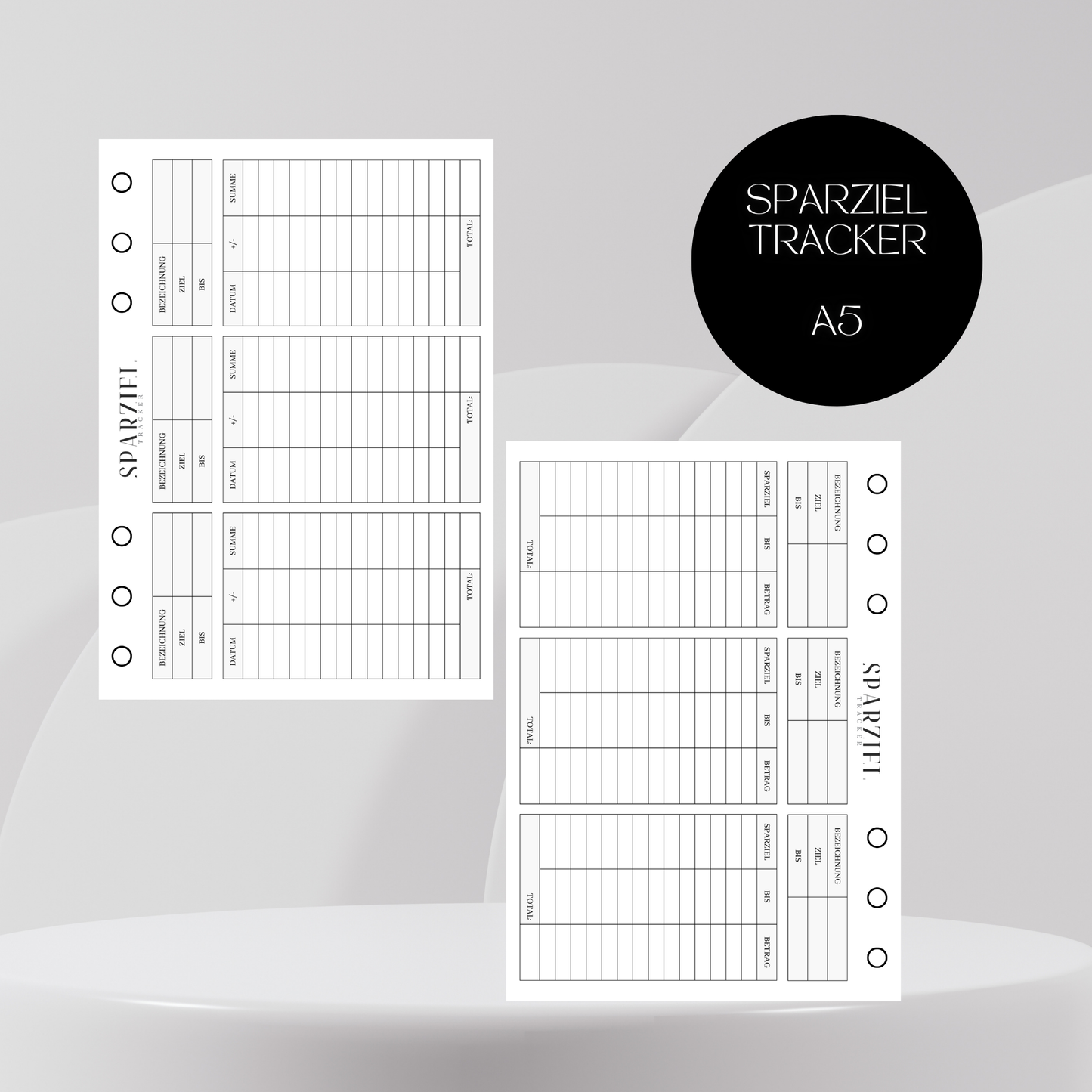 Sparziel Tracker Einlage A5 Budgetplaner