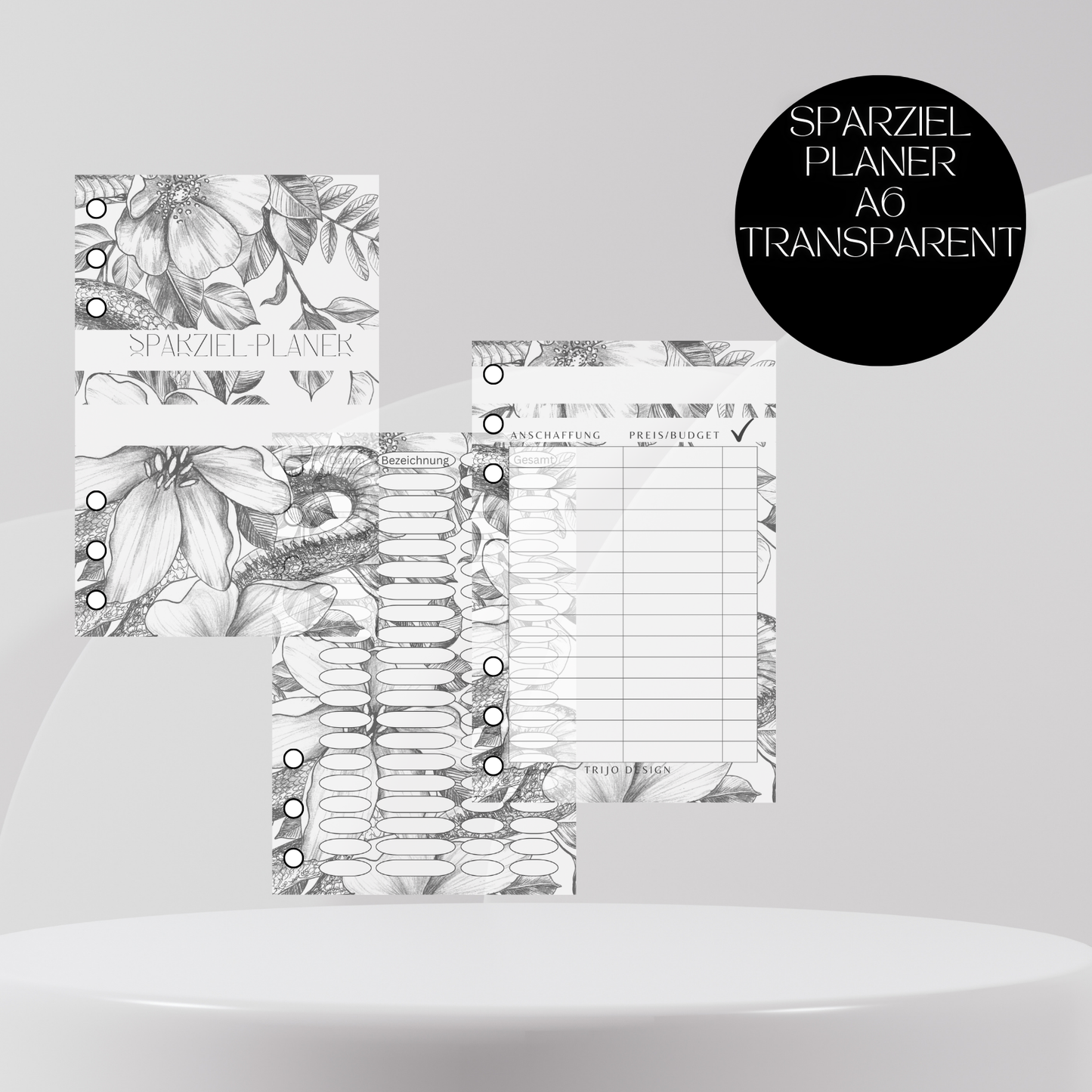 Sparziel-Planer "Flower Snake" A6 Transparent Set