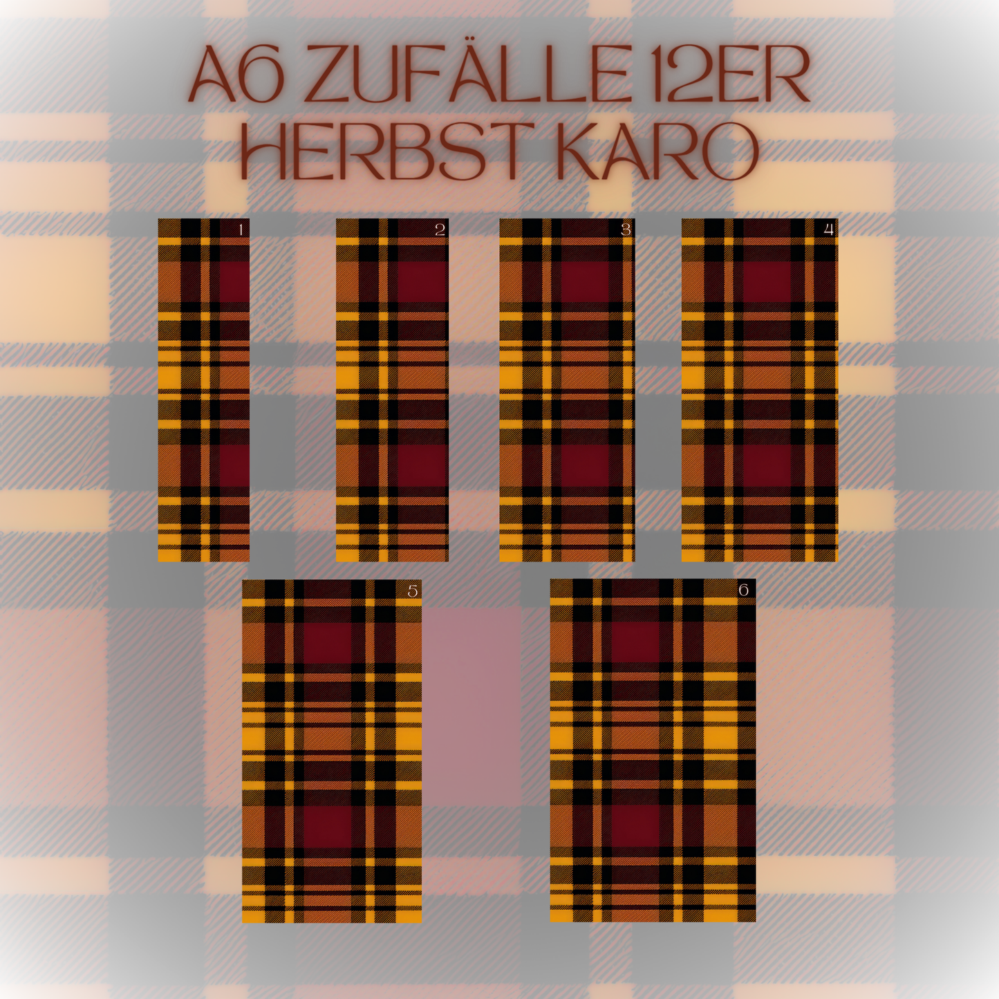 Register A7 Herbst Karo Zufälle 6er Set