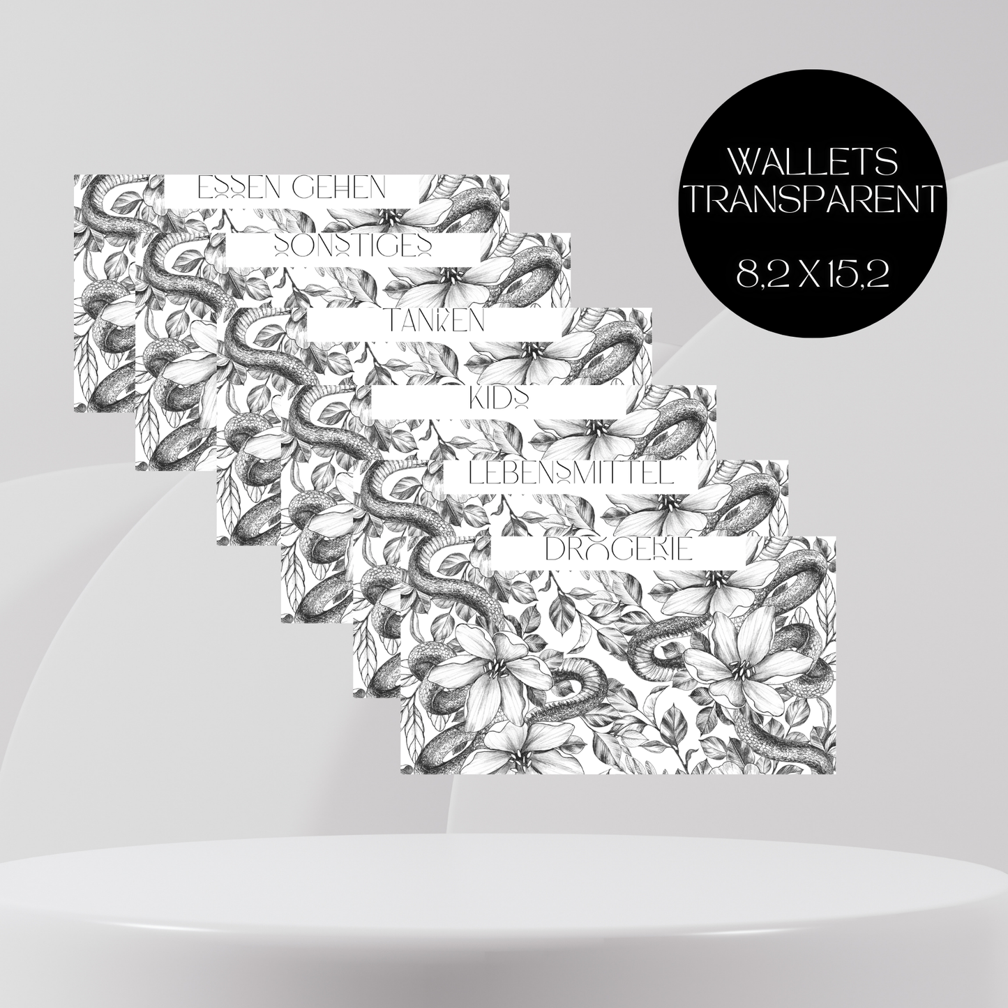 Umschlag-Wallet "Flower Snake" Personalisiert transparent