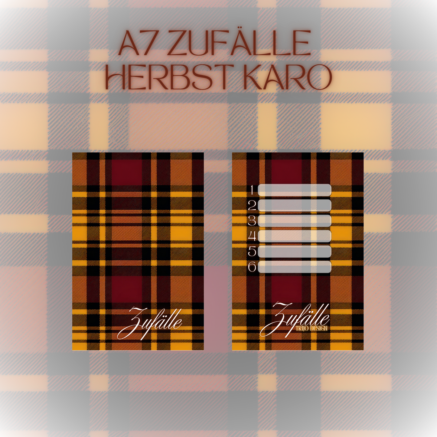 Register A7 Herbst Karo Zufälle 6er Set