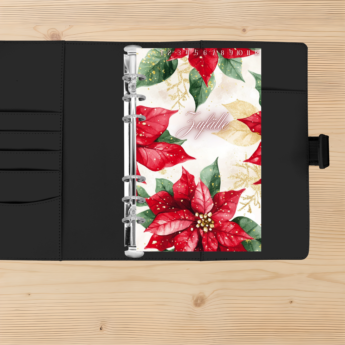 Register A6 Christmas Flowers Zufälle 12er Set