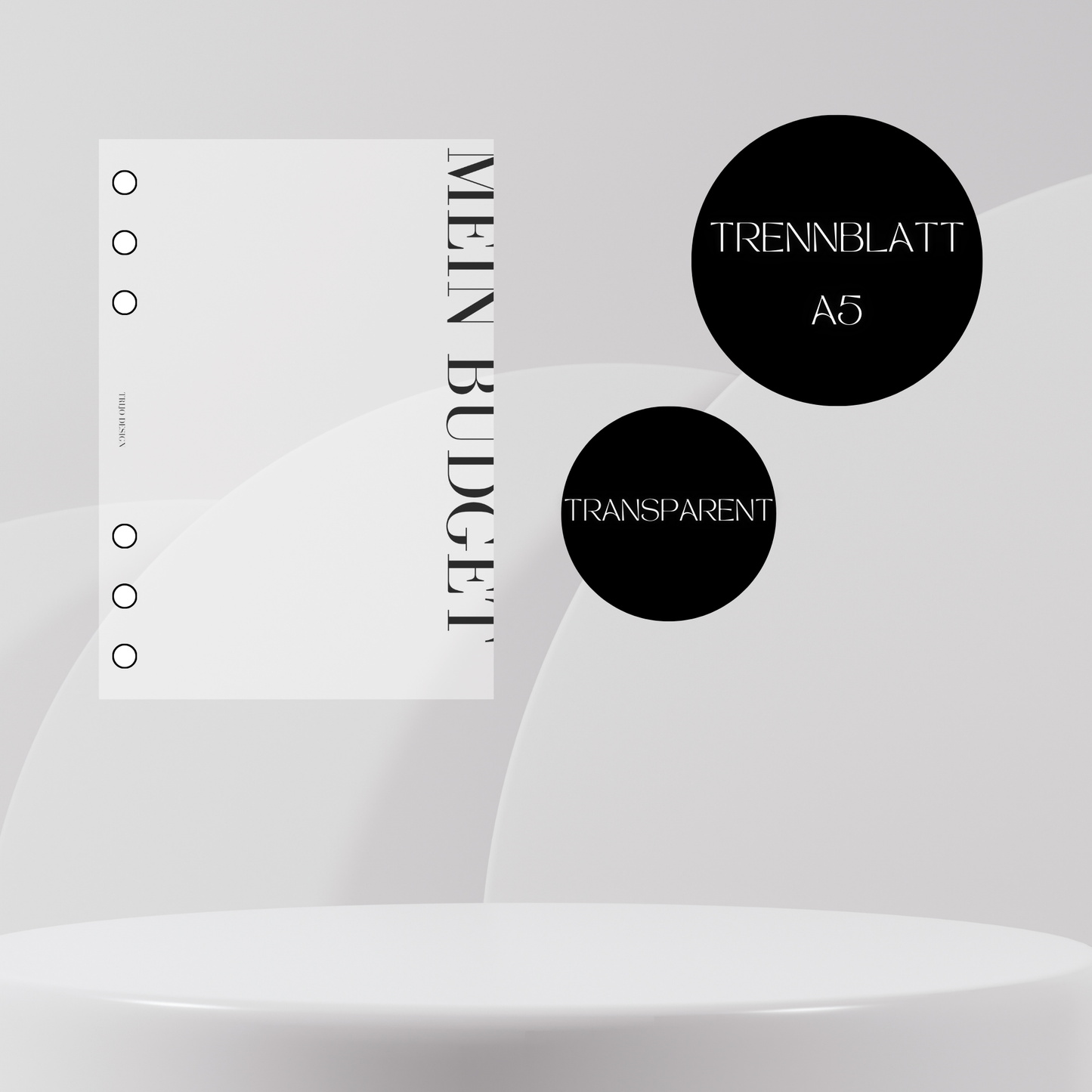 Trennblatt "Mein Budget" A5 Transparent laminiert