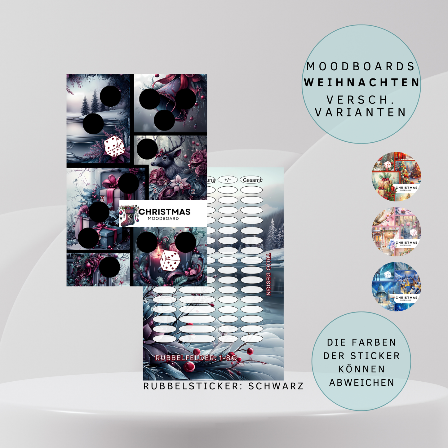 Moodboard Weihnachten Sparchallenge A6