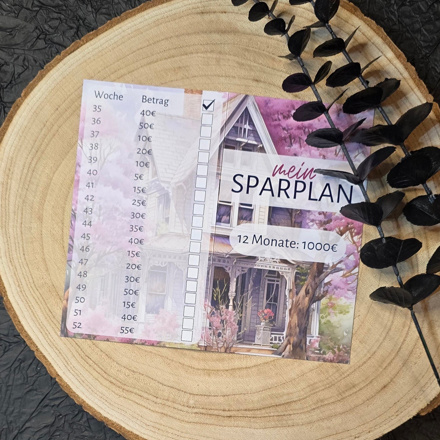 Sparplan 1000€ A6 Lila