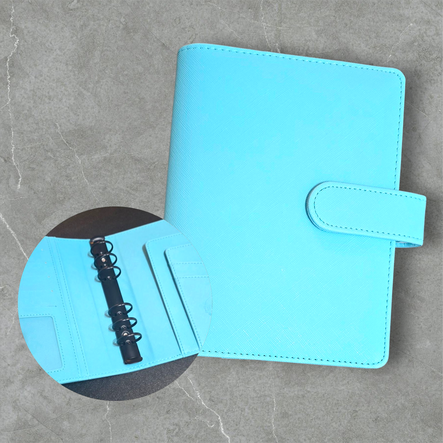 Ringbuch Saffiano A6 Tri(j)o Black Edition