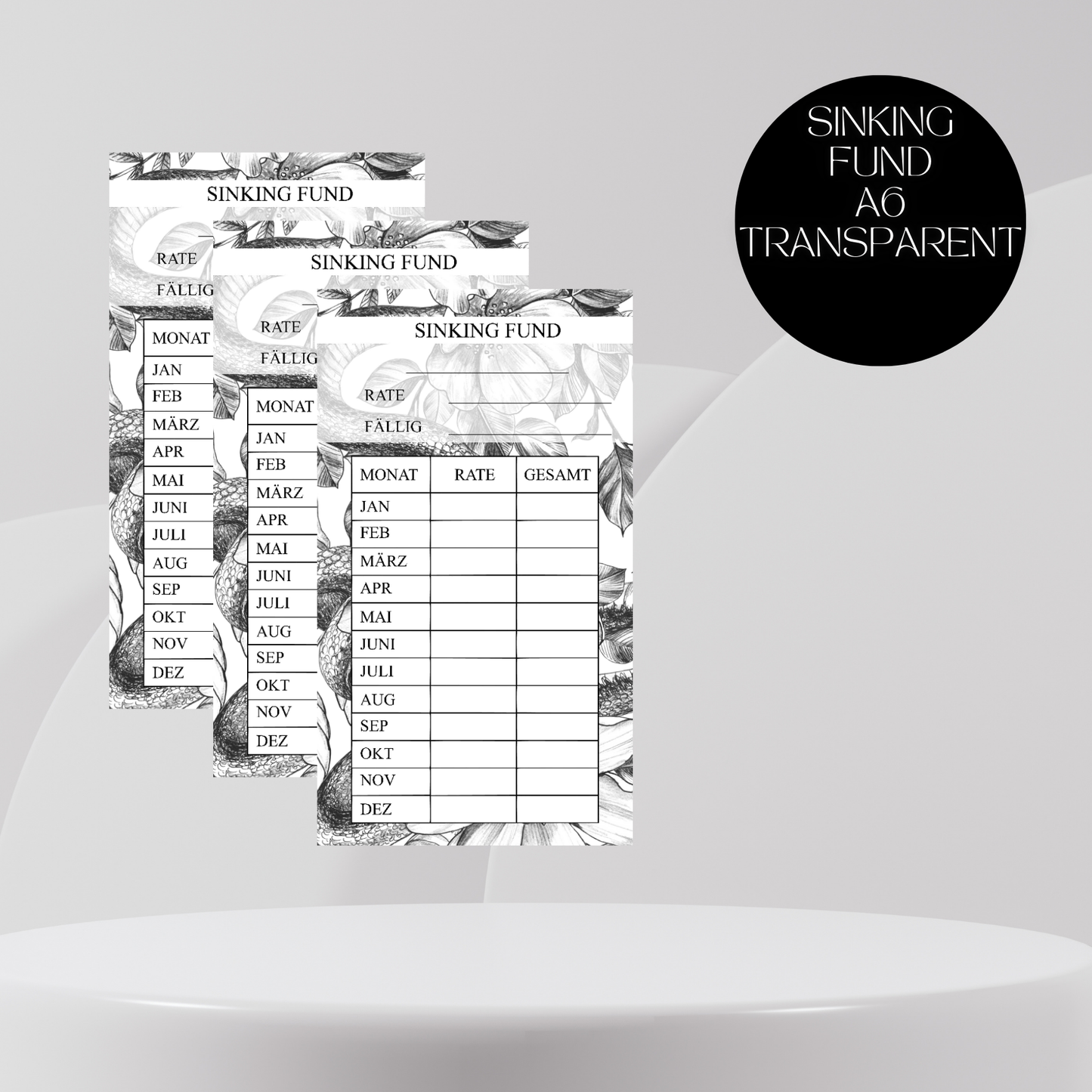 Sinking Fund - Tracker transparent A6 "Flower Snake"