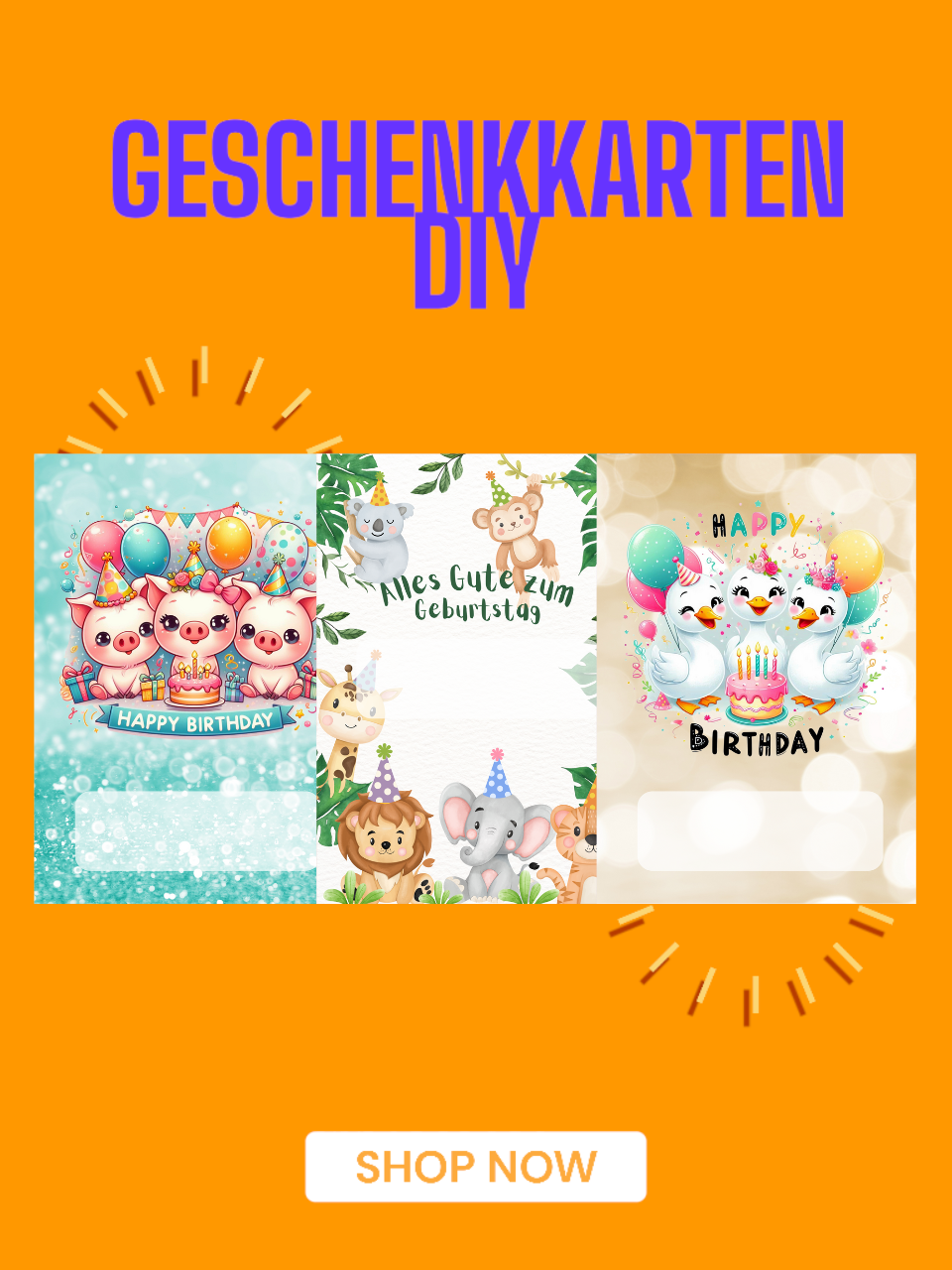 Geld-Geschenkkarten Geburtstag Kids