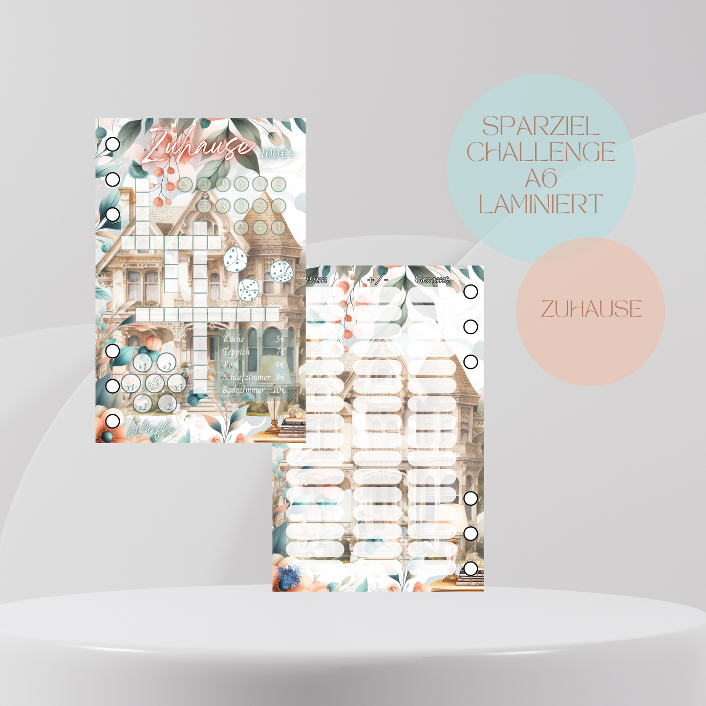 Sparziel Zuhause Sparchallenge Peachy Flower A6