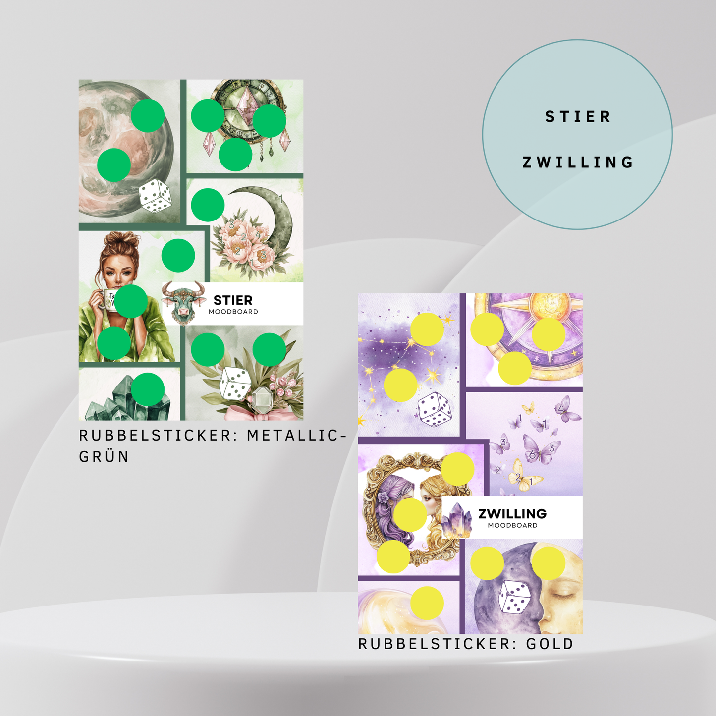 Moodboards Sternzeichen Sparchallenge A6