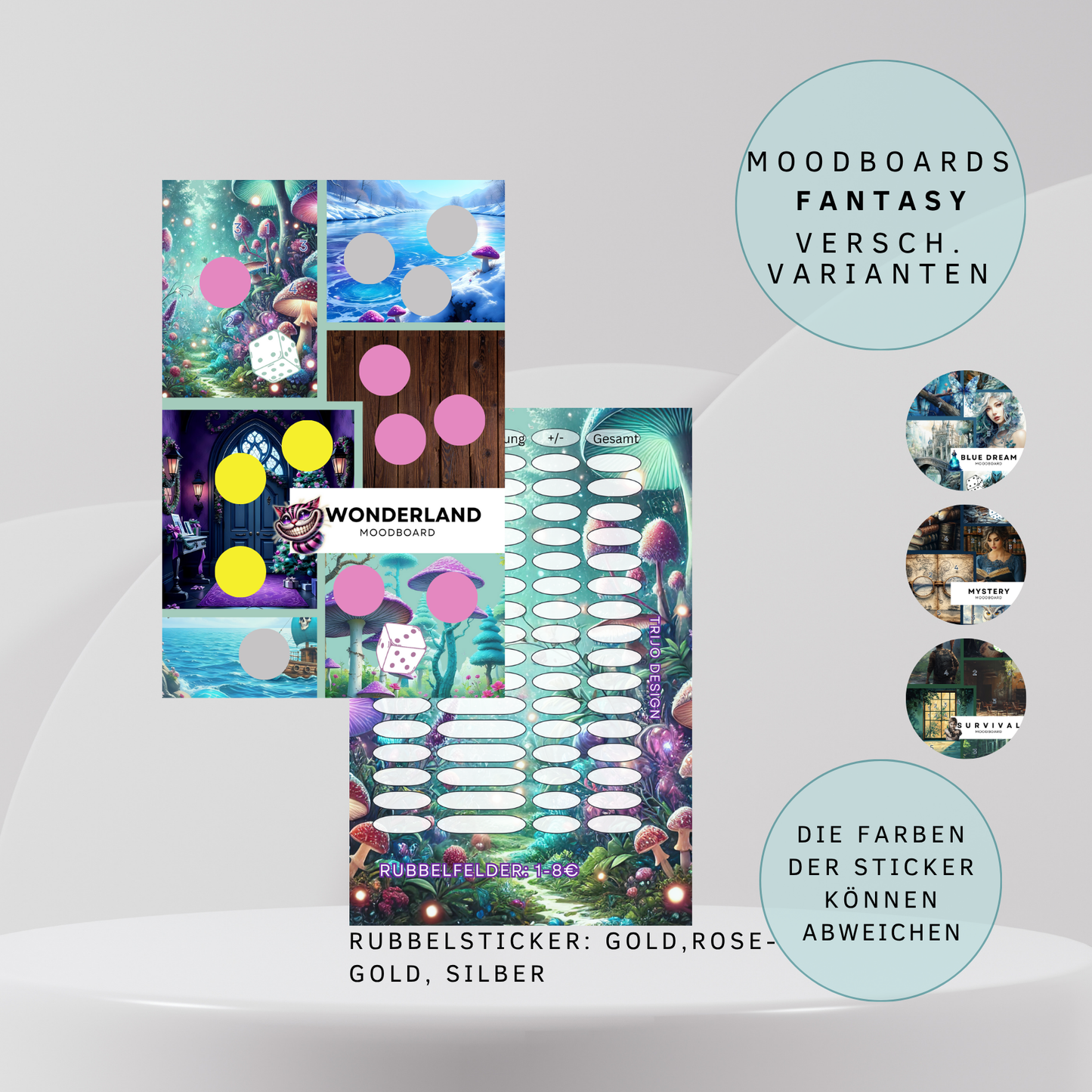 Moodboards Fantasy versch Varianten Sparchallenge A6