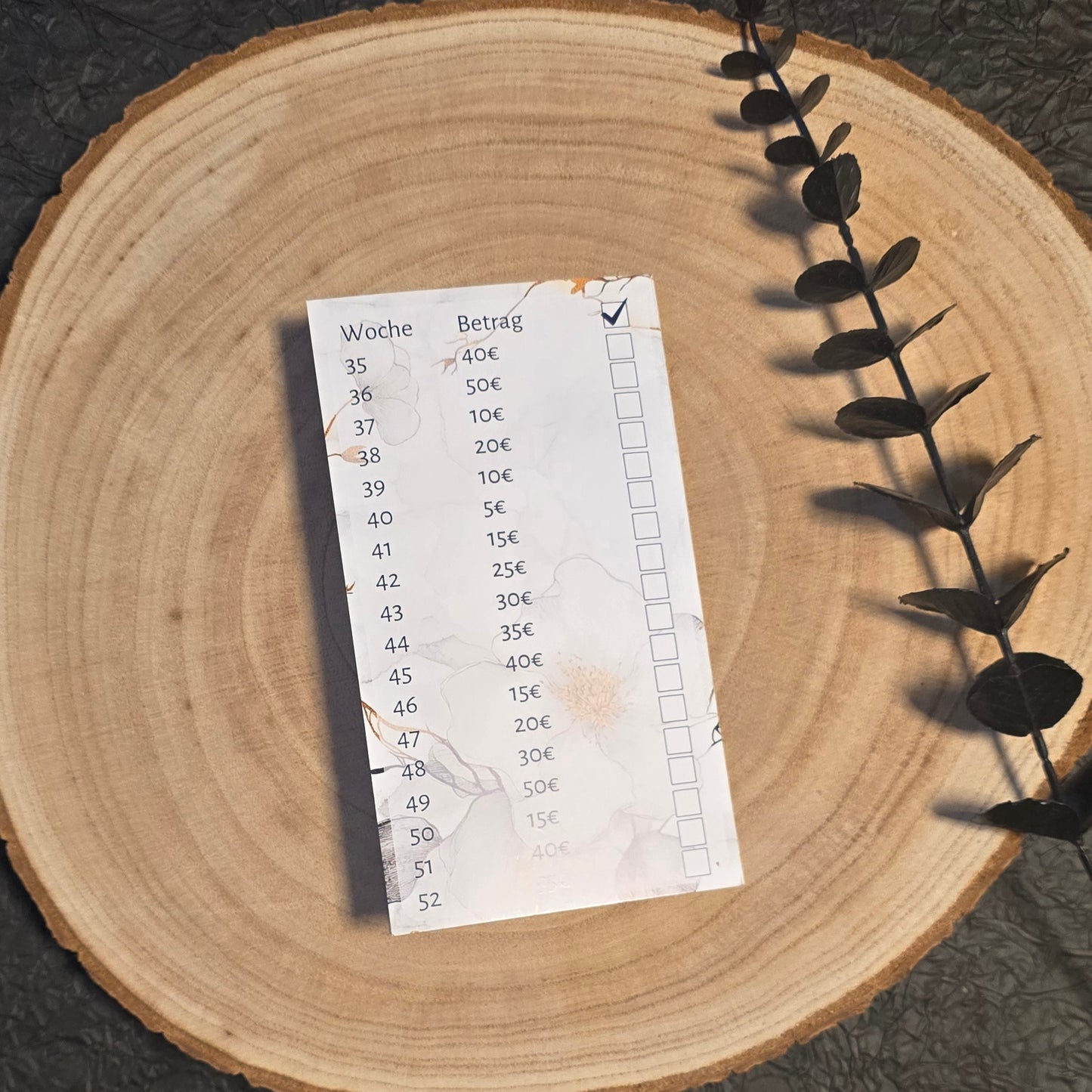 Sparplan 1000€ A6 Blumen