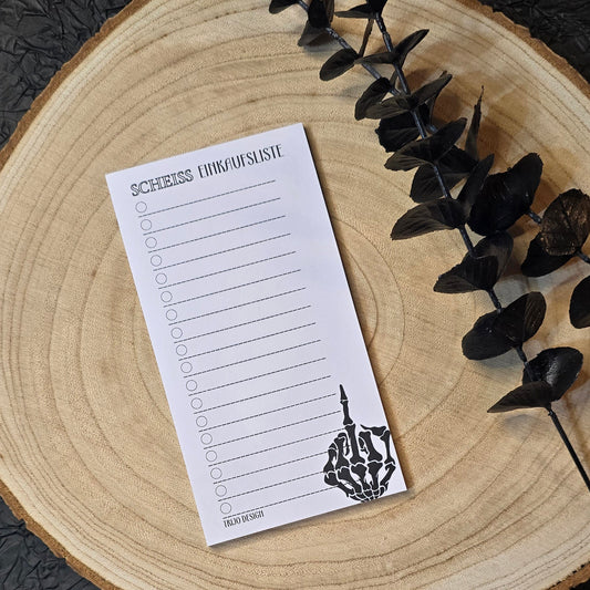 Listen-Block "Scheiss Einkaufsliste"