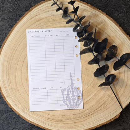Planer-Einlage Dark A6 - Mittelfinger