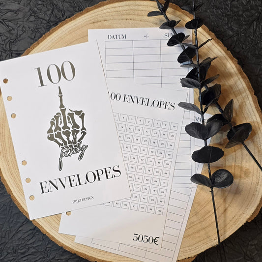 100 Envelopes Sparchallenge Schwarz "100 fu**ing Envelopes"