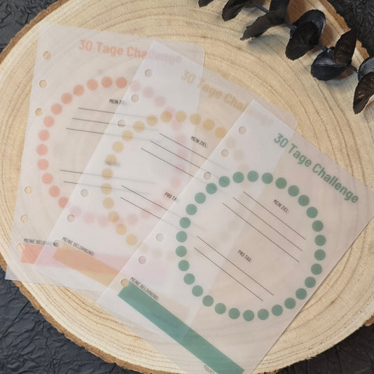 30 Tage Challenge / Ziel-Tracker Transparent A6