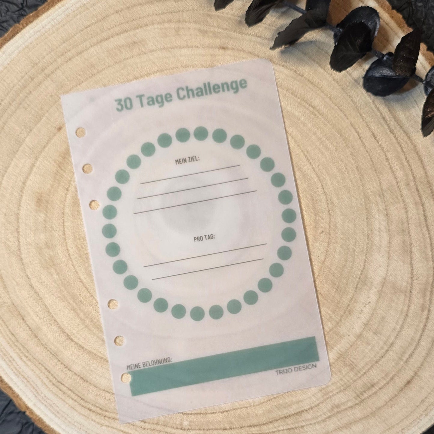 30 Tage Challenge / Ziel-Tracker Transparent A6