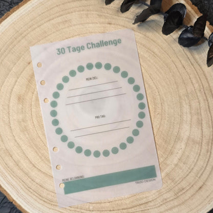30 Tage Challenge / Ziel-Tracker Transparent A6