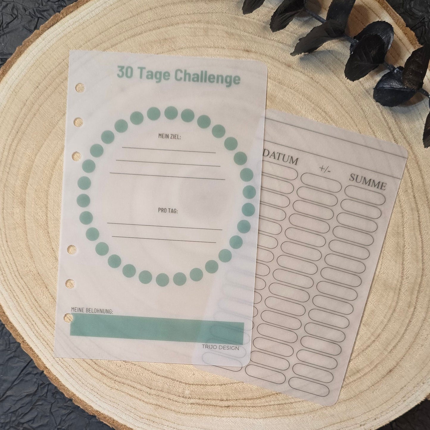 30 Tage Challenge / Ziel-Tracker Transparent A6