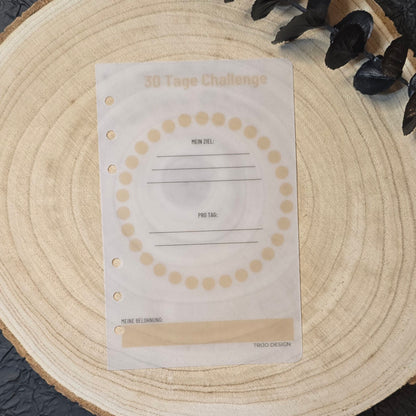 30 Tage Challenge / Ziel-Tracker Transparent A6