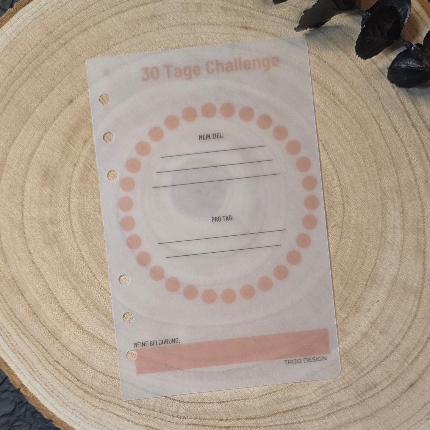 30 Tage Challenge / Ziel-Tracker Transparent A6