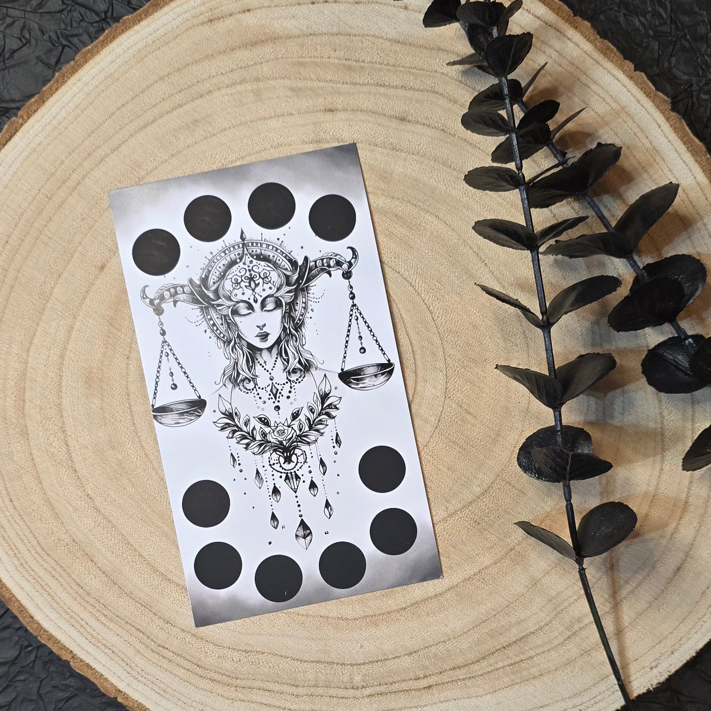 Zodiac Sternzeichen Rubbelchallenges Black and White A6