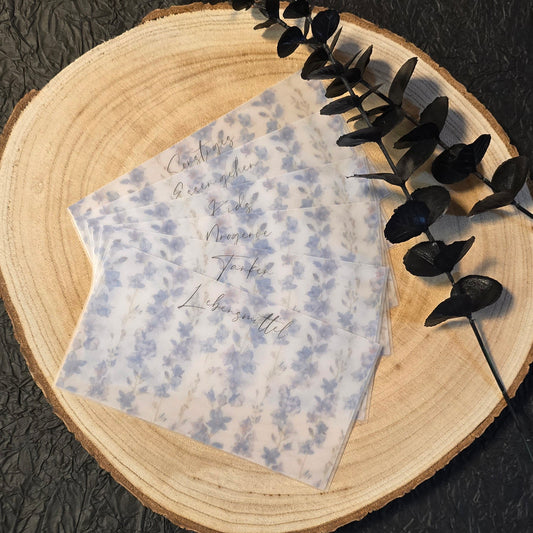 Umschlag-Wallet "Blue July" Personalisiert transparent