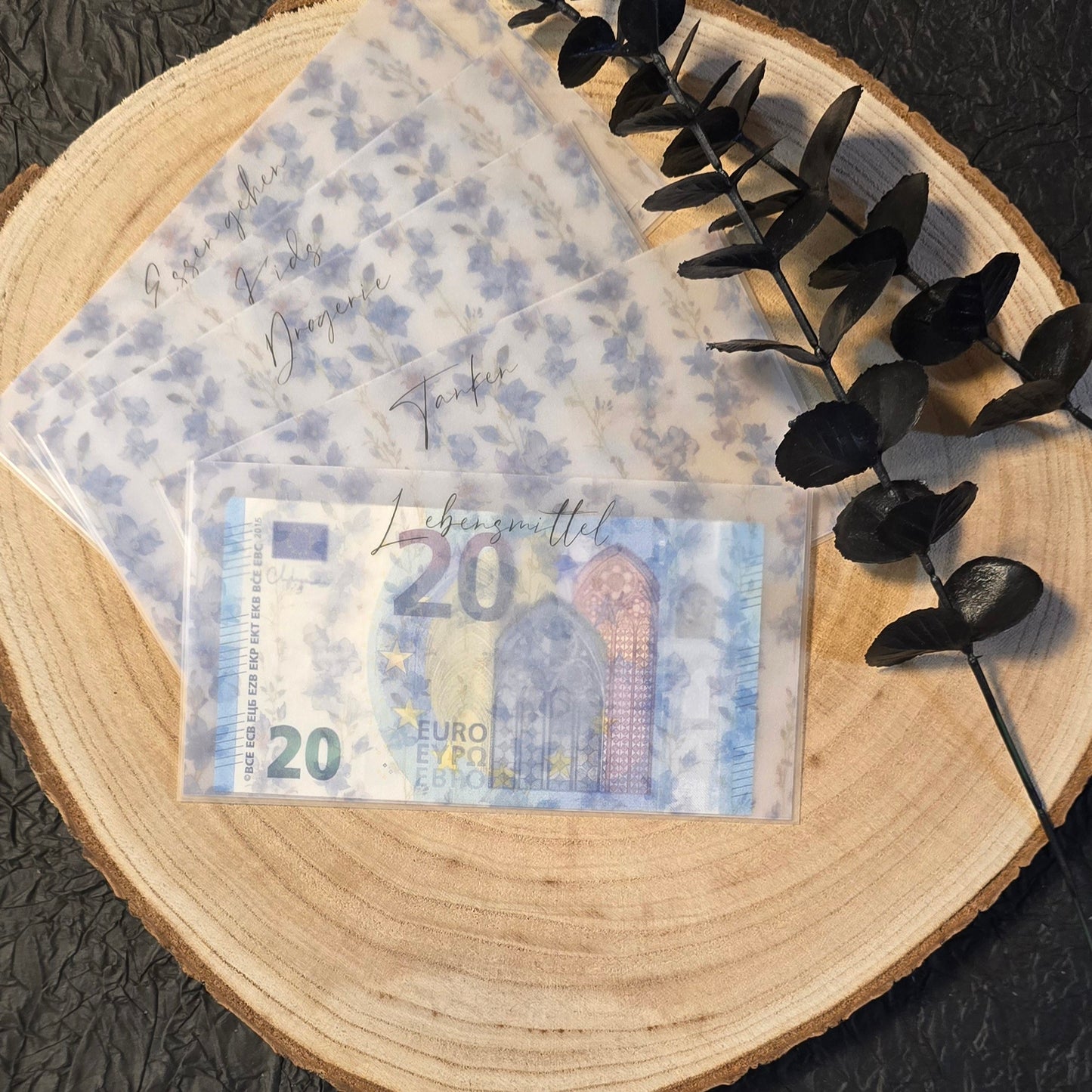 Umschlag-Wallet "Blue July" Personalisiert transparent