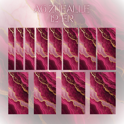 Register A6 Rot Marmor Zufälle 12er Set