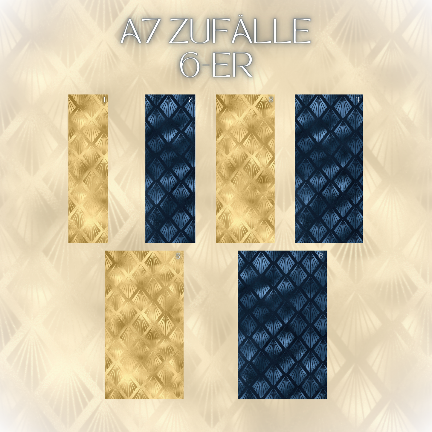 Register A7 Blau-Gold Zufälle 6er Set