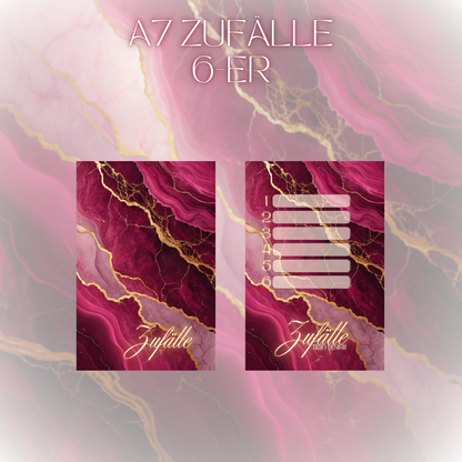 Register A7 Rot Marmor Zufälle 6er Set