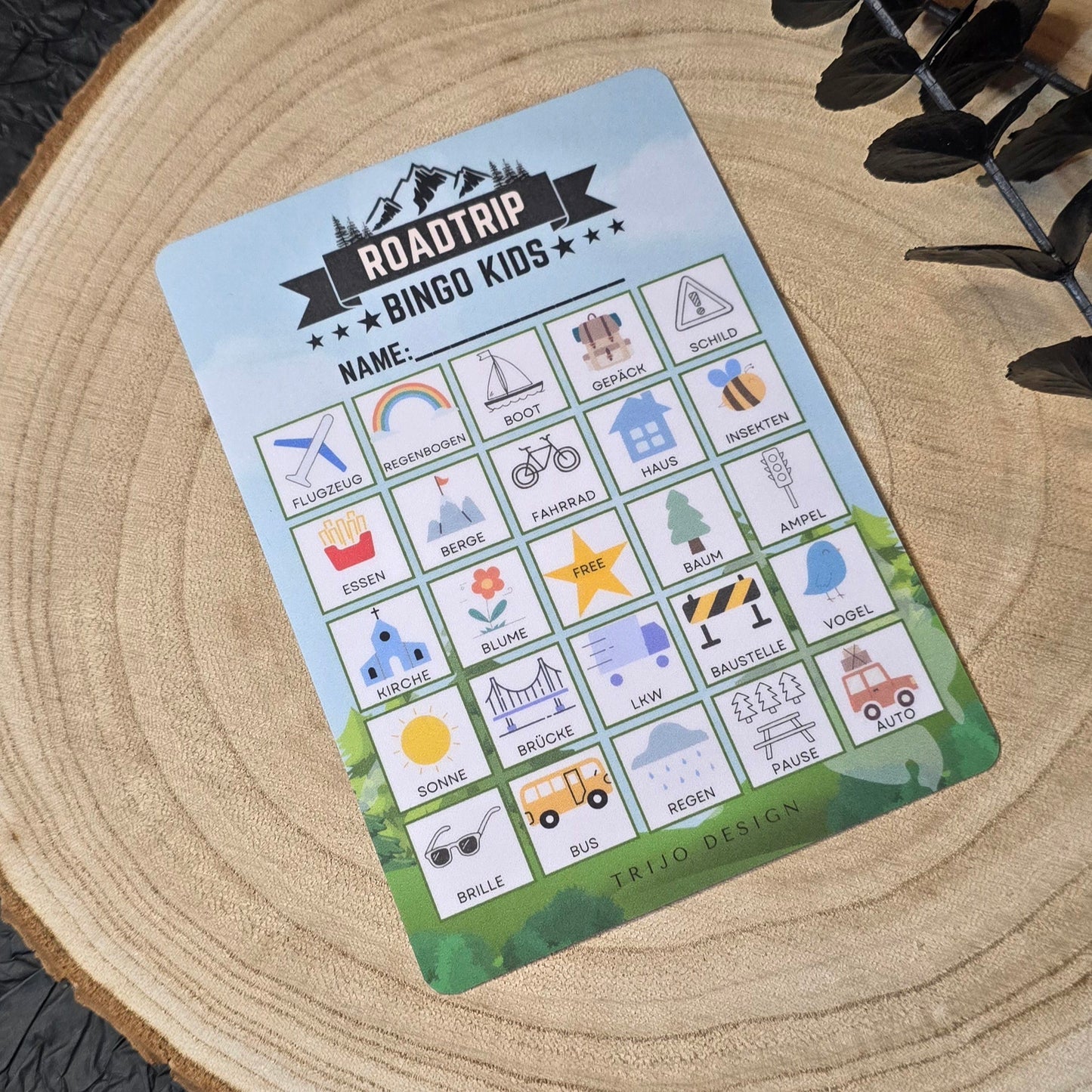 Roadtrip Bingo Kids A6 laminiert