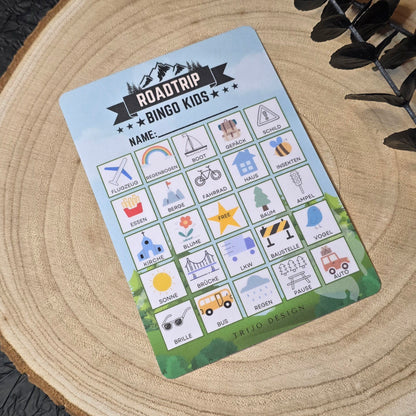 Roadtrip Bingo Kids A6 laminiert
