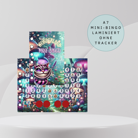 Wonderland Mini-Bingo A7 Klappkarte zum einheften