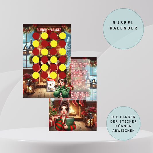 Rubbel-Kalender Weihnachten Sparchallenge A6