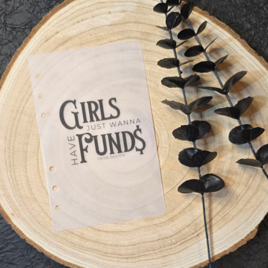 Trennblatt "Girls just wanna have Funds" Transparent A6