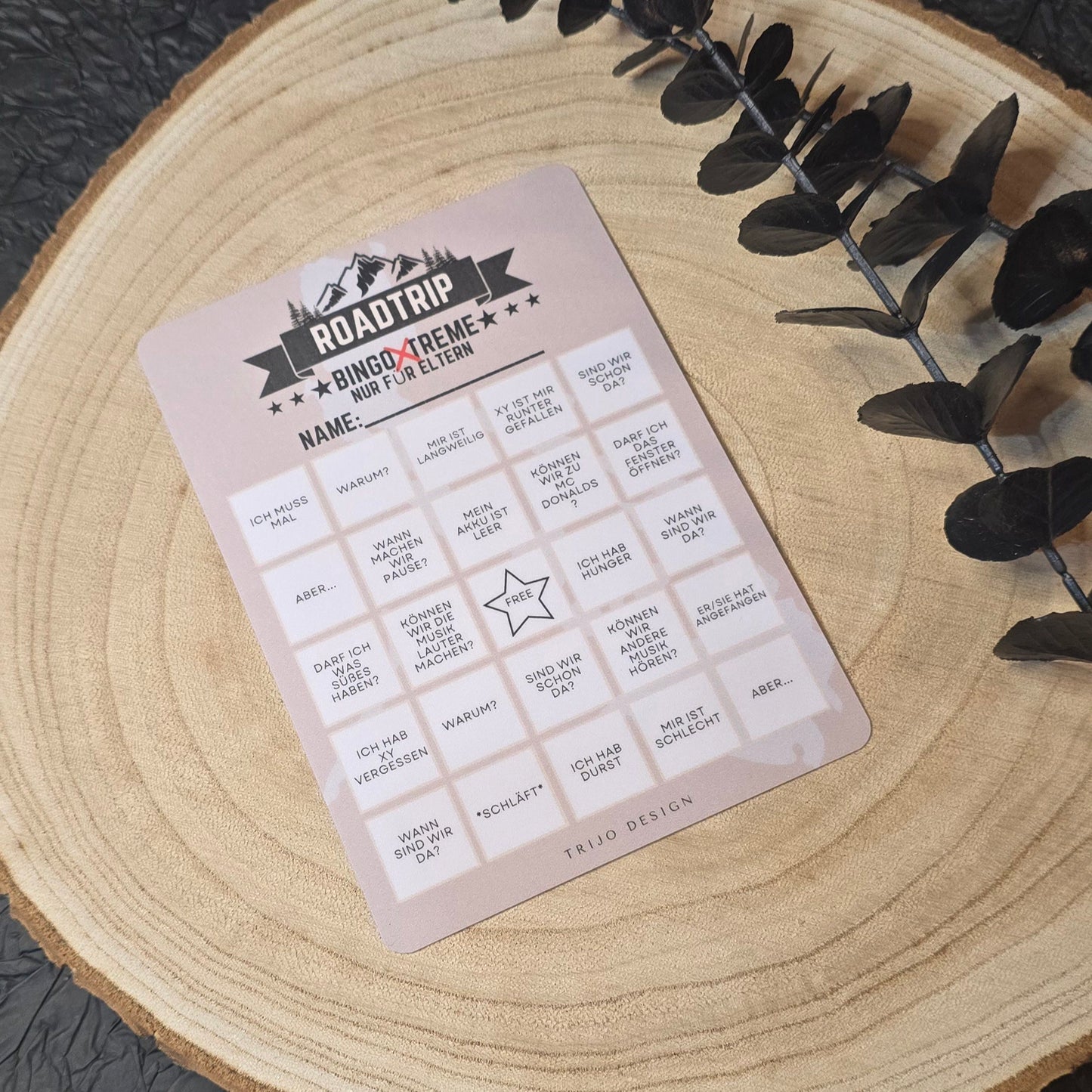 Roadtrip Bingo Erwachsene A6 laminiert