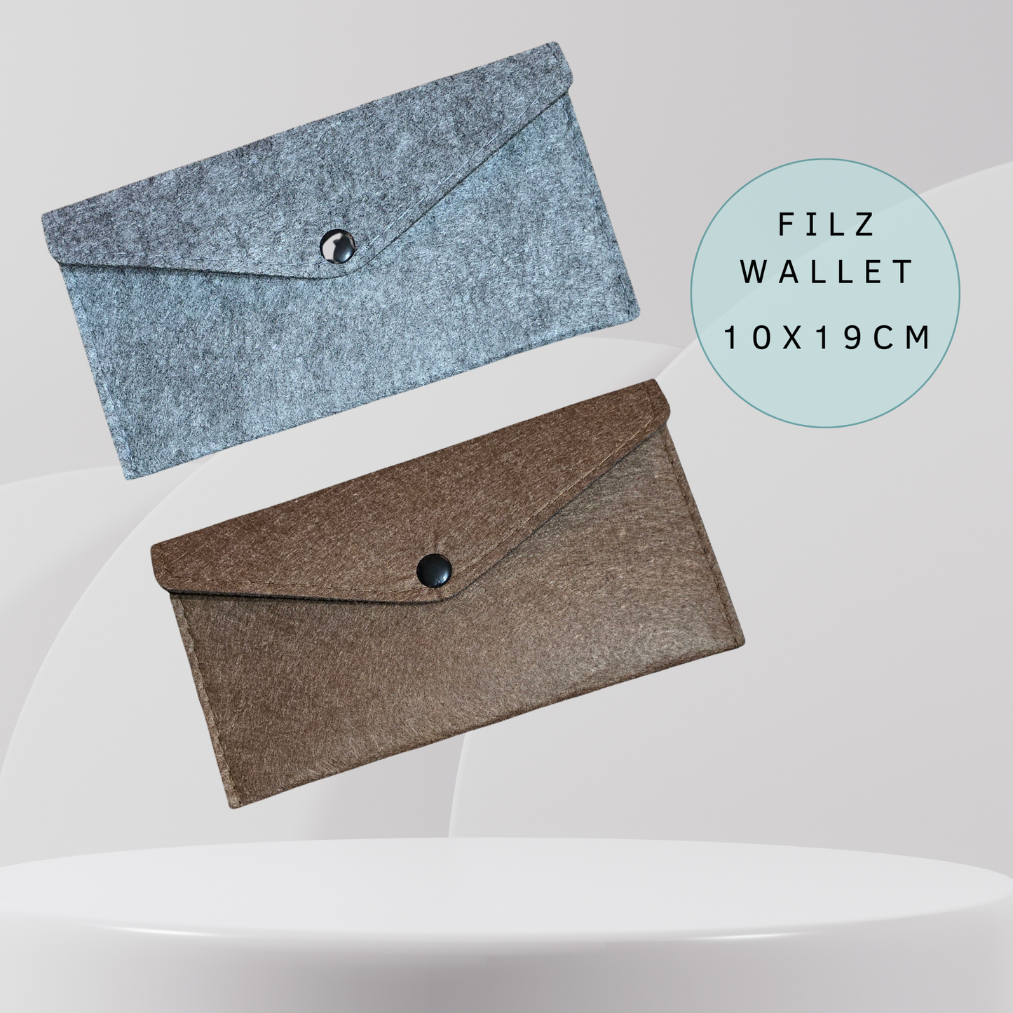 Filzwallet 10x19cm versch. Varianten