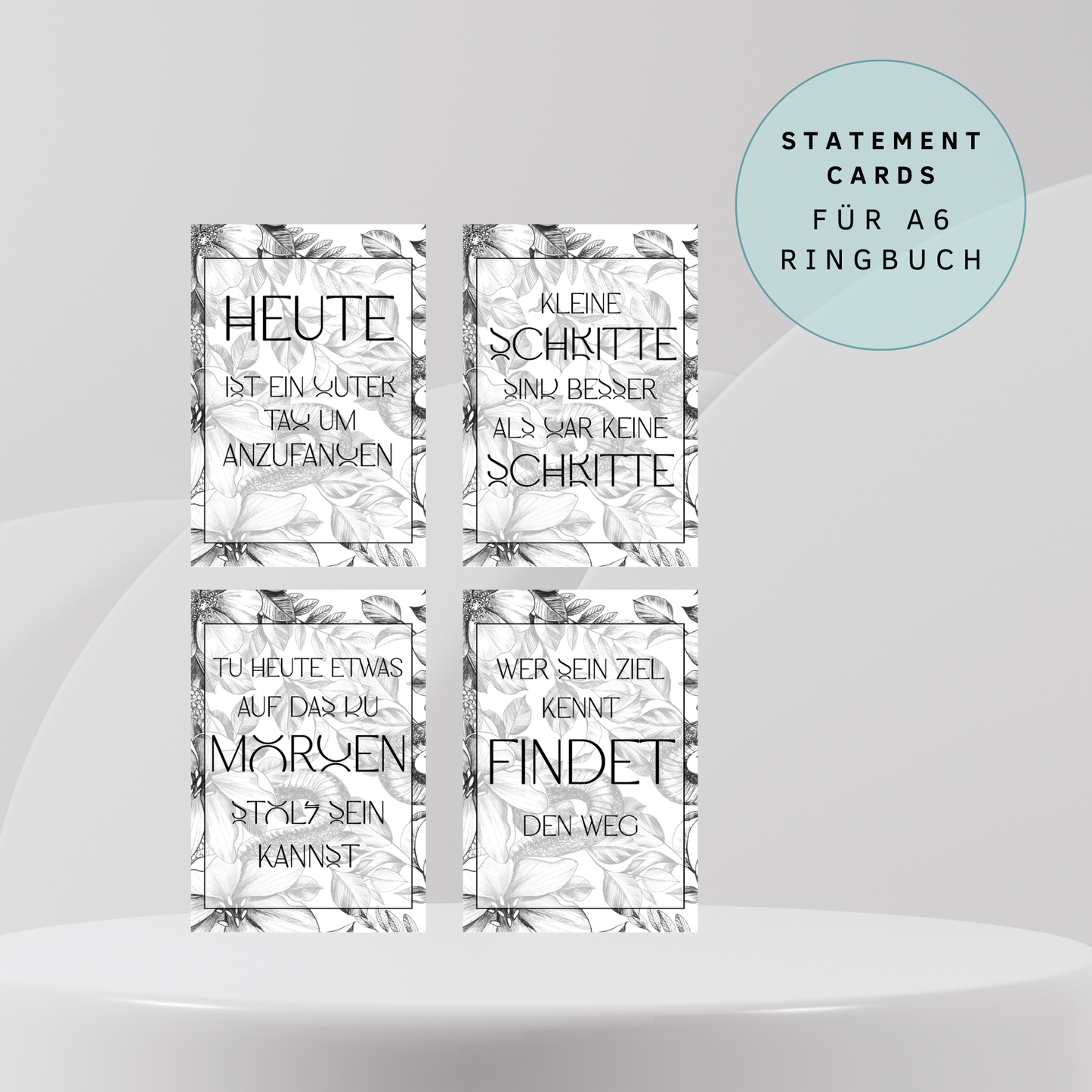 Statement-Cards Flower Snake für A6 Binder